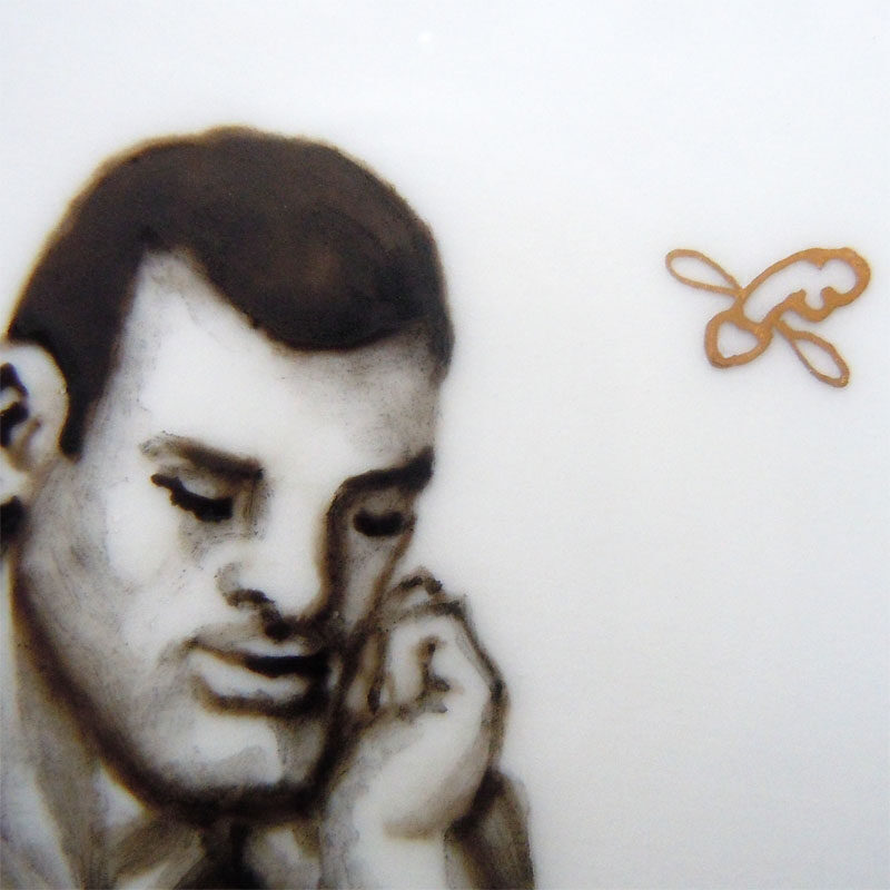 Detail nach einer Graphitzeichnung von Tom of Finland - mit Buch