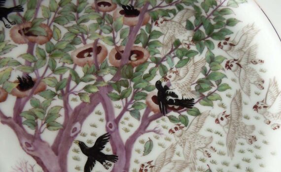 Persische Buchmalerei Eulen und Krähen